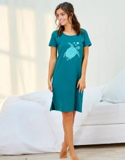 Blancheporte Chemise De Nuit Courte Imprimé Tortue 3 Blancheporte Chemise De Nuit Courte Imprimé Tortue -Blancheport en ligne 703463 C01 zoomx vue4