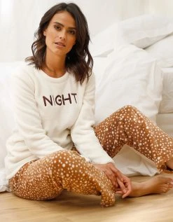 Blancheporte Pyjama Pantalon Polaire "night" Manches Longues