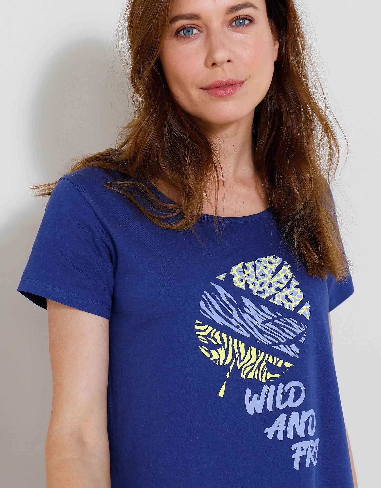 Chemise de nuit courte imprimé "Wild and free"(1) Blancheporte Chemise De Nuit Courte Imprimé "Wild And Free"(1) -Blancheport en ligne