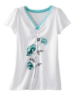 Blancheporte T-shirt Pyjama Jersey Manches Courtes -Blancheport en ligne 703478 C00 zoomx vue3