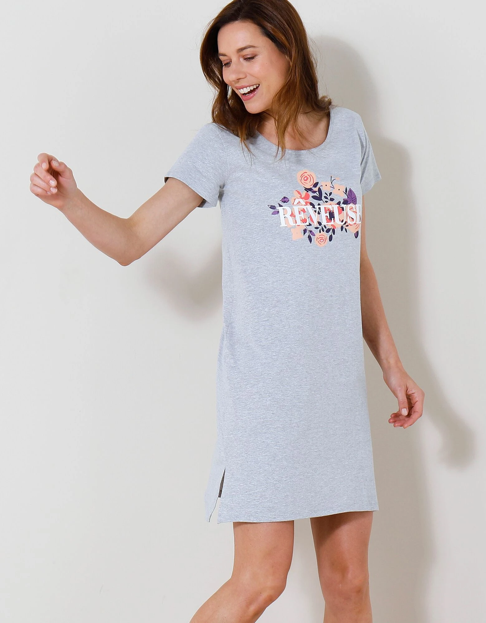 Chemise de nuit courte imprimé "Rêveuse" Blancheporte Chemise De Nuit Courte Imprimé "Rêveuse" -Blancheport en ligne