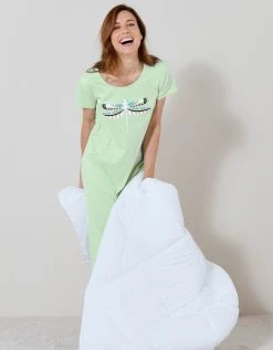 Blancheporte Chemise De Nuit Longue Imprimé "Libellule" 8 Blancheporte Chemise De Nuit Longue Imprimé "Libellule" -Blancheport en ligne 703484 C01 zoomx vue4