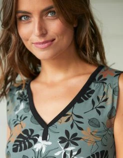 Blancheporte Chemise De Nuit Imprimée Feuillage -Blancheport en ligne 703499 C01 zoomx vue6