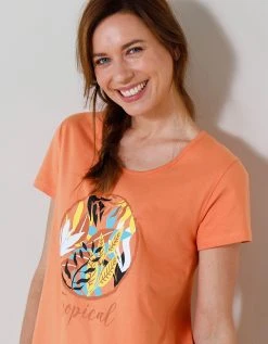 Blancheporte Chemise De Nuit Courte Imprimé "Tropical" -Blancheport en ligne 703520 C01 zoomx vue3