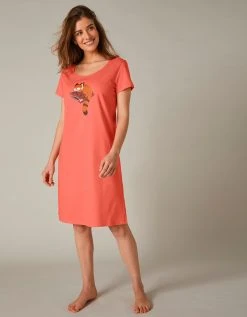 Blancheporte Chemise De Nuit Courte Manches Courtes Motif "panda Roux" -Blancheport en ligne 703576 C01 zoomx vue3