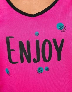 Blancheporte Tee-shirt Manches Courtes Coton Uni Imprimé Placé "Enjoy" 6 Blancheporte Tee-shirt Manches Courtes Coton Uni Imprimé Placé "Enjoy" -Blancheport en ligne 703593 C01 zoomx vue7