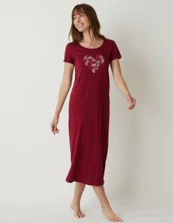 Blancheporte Chemise De Nuit Longue Manches Courtes Motif "papillons"