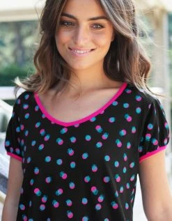 Blancheporte Tee-shirt Manches Courtes Coton Enjoy Imprimé Pois