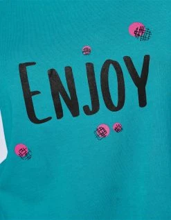 Blancheporte Tee-shirt Manches Longues Coton Uni Imprimé Placé "Enjoy" -Blancheport en ligne 703596 C02 zoomx vue5
