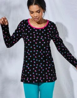 Blancheporte Tee-shirt Manches Longues Coton Enjoy Imprimé Pois -Blancheport en ligne 703597 C01 zoomx vue5