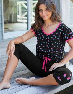 Blancheporte Pantacourt Pyjama Enjoy Uni Imprimé Placé 3 Blancheporte Pantacourt Pyjama Enjoy Uni Imprimé Placé -Blancheport en ligne 703598 C01 zoomx vue4