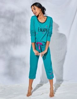 Blancheporte Pantacourt Pyjama Enjoy Uni Imprimé Placé -Blancheport en ligne 70359a C02 zoomx vue5