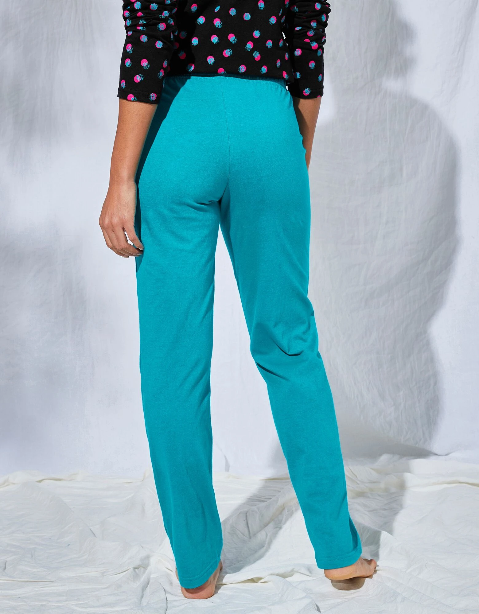 Pantalon pyjama coton Enjoy uni imprimé placé Blancheporte Pantalon Pyjama Coton Enjoy Uni Imprimé Placé -Blancheport en ligne