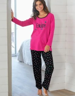 Blancheporte Pantalon Pyjama Coton Enjoy Imprimé Pois -Blancheport en ligne 703604 C01 zoomx vue3