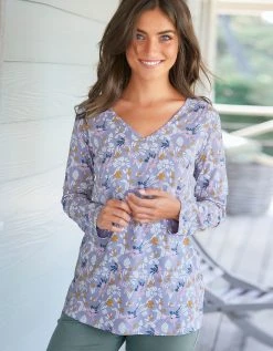 Blancheporte Tee-shirt Pyjama Manches Longues Imprimé "pétales De Fleurs"