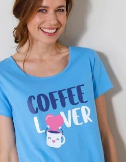 Blancheporte Chemise De Nuit Courte Imprimé "Coffee Lover"(1) -Blancheport en ligne 703613 C01 zoomx vue3