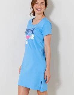 Blancheporte Chemise De Nuit Courte Imprimé "Coffee Lover"(1) -Blancheport en ligne 703613 C01 zoomx vue5