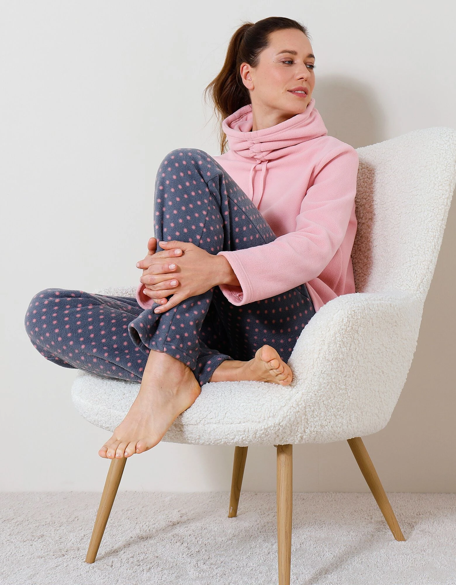 Pyjama pantalon col boule maille polaire Blancheporte Pyjama Pantalon Col Boule Maille Polaire -Blancheport en ligne