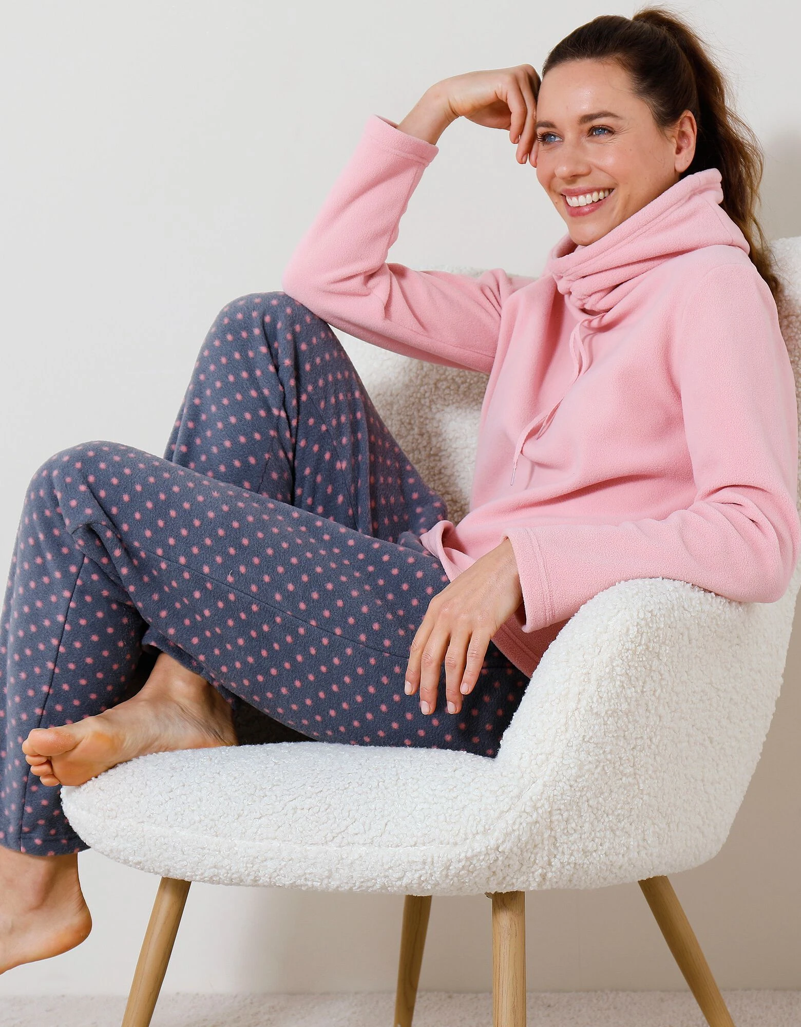 Pyjama pantalon col boule maille polaire Blancheporte Pyjama Pantalon Col Boule Maille Polaire -Blancheport en ligne