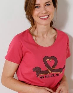 Blancheporte Chemise De Nuit Courte Imprimé Teckel "Mon Meilleur Ami" -Blancheport en ligne 703616 C01 zoomx vue4