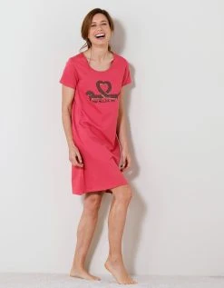 Blancheporte Chemise De Nuit Courte Imprimé Teckel "Mon Meilleur Ami" -Blancheport en ligne 703616 C01 zoomx vue5