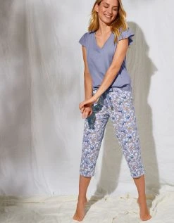 Blancheporte Pantacourt Pyjama Imprimé "pétales De Fleurs" -Blancheport en ligne 703620 C01 zoomx vue3