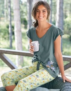 Blancheporte Pantacourt Pyjama Imprimé "pétales De Fleurs" -Blancheport en ligne 703620 C02 zoomx vue6