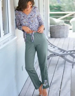 Blancheporte Pantalon Pyjama Coton Imprimé Placé "pétales"