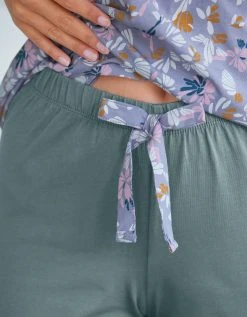 Blancheporte Pantalon Pyjama Coton Imprimé Placé "pétales" 3 Blancheporte Pantalon Pyjama Coton Imprimé Placé "pétales" -Blancheport en ligne 703621 C01 zoomx vue4