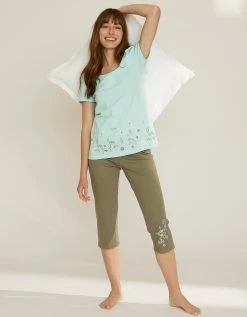 Blancheporte Tee-shirt De Pyjama Manches Courtes Imprimé Base Fleurs