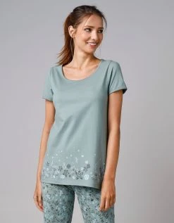Blancheporte Tee-shirt De Pyjama Manches Courtes Imprimé Base Fleurs