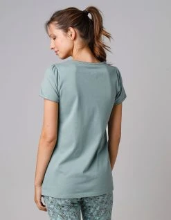 Blancheporte Tee-shirt De Pyjama Manches Courtes Imprimé Base Fleurs -Blancheport en ligne 703623 C03 zoomx vue7