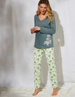 Blancheporte Pantalon Pyjama Coton Imprimé "pétales" 2 Blancheporte Pantalon Pyjama Coton Imprimé "pétales" -Blancheport en ligne 703624 C01 zoomx vue3