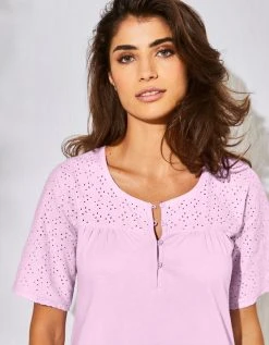 Blancheporte Chemise De Nuit Longue Coton Et Broderie Anglaise 3 Blancheporte Chemise De Nuit Longue Coton Et Broderie Anglaise -Blancheport en ligne 703628 C01 zoomx vue4