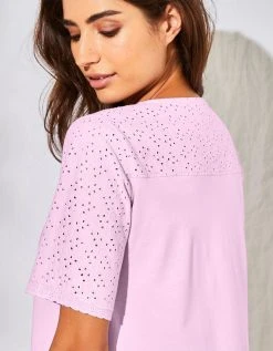 Blancheporte Chemise De Nuit Longue Coton Et Broderie Anglaise 4 Blancheporte Chemise De Nuit Longue Coton Et Broderie Anglaise -Blancheport en ligne 703628 C01 zoomx vue5