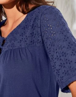 Blancheporte Chemise De Nuit Longue Coton Et Broderie Anglaise 3 Blancheporte Chemise De Nuit Longue Coton Et Broderie Anglaise -Blancheport en ligne 703628 C02 zoomx vue4