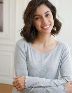 Blancheporte Tee-shirt Pyjama Manches Longues Uni Coton 2 Blancheporte Tee-shirt Pyjama Manches Longues Uni Coton -Blancheport en ligne 703631 C01 zoomx vue3