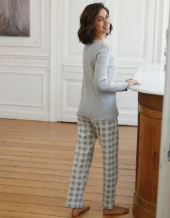 Blancheporte Tee-shirt Pyjama Manches Longues Uni Coton 4 Blancheporte Tee-shirt Pyjama Manches Longues Uni Coton -Blancheport en ligne 703631 C01 zoomx vue5