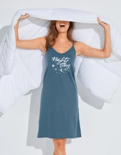 Blancheporte Nuisette Coton Fines Bretelles Imprimée « Night » -Blancheport en ligne 703634 C01 zoomx vue4