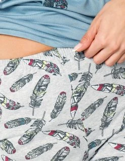 Blancheporte Pyjama Coton Imprimé "plumes" -Blancheport en ligne 703653 C01 zoomx vue6