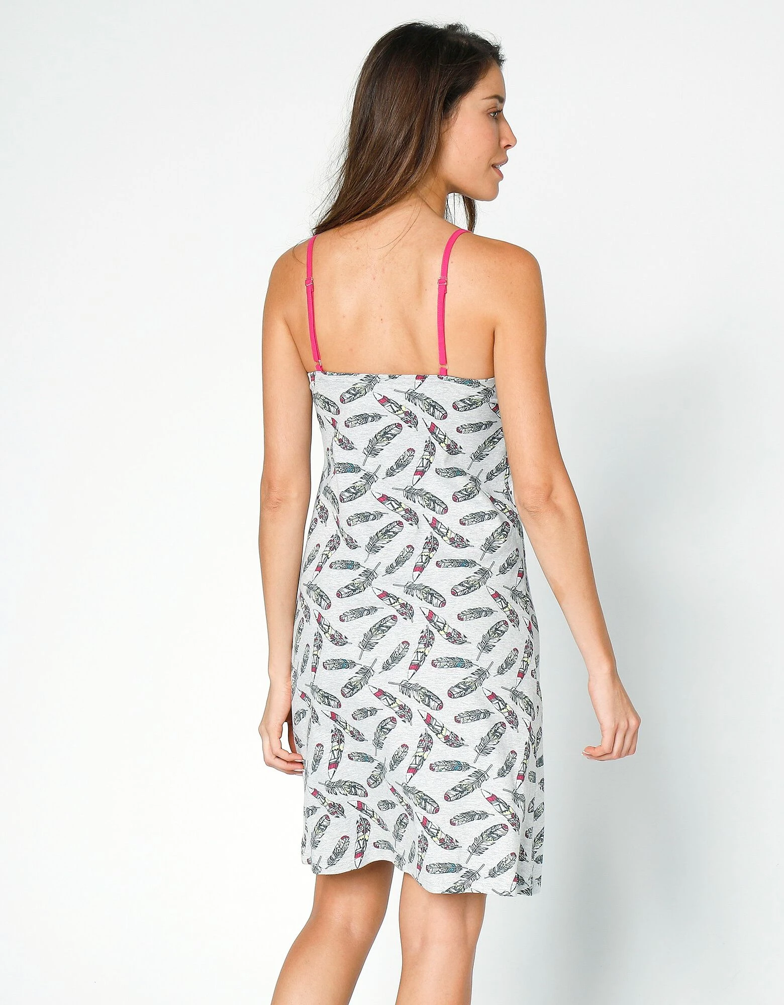 Nuisette coton imprimé "plumes" Blancheporte Nuisette Coton Imprimé "plumes" -Blancheport en ligne