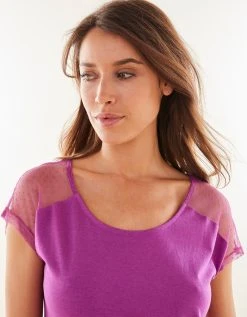 Blancheporte Chemise De Nuit Viscose Et Plumetis 2 Blancheporte Chemise De Nuit Viscose Et Plumetis -Blancheport en ligne 703669 C01 zoomx vue3