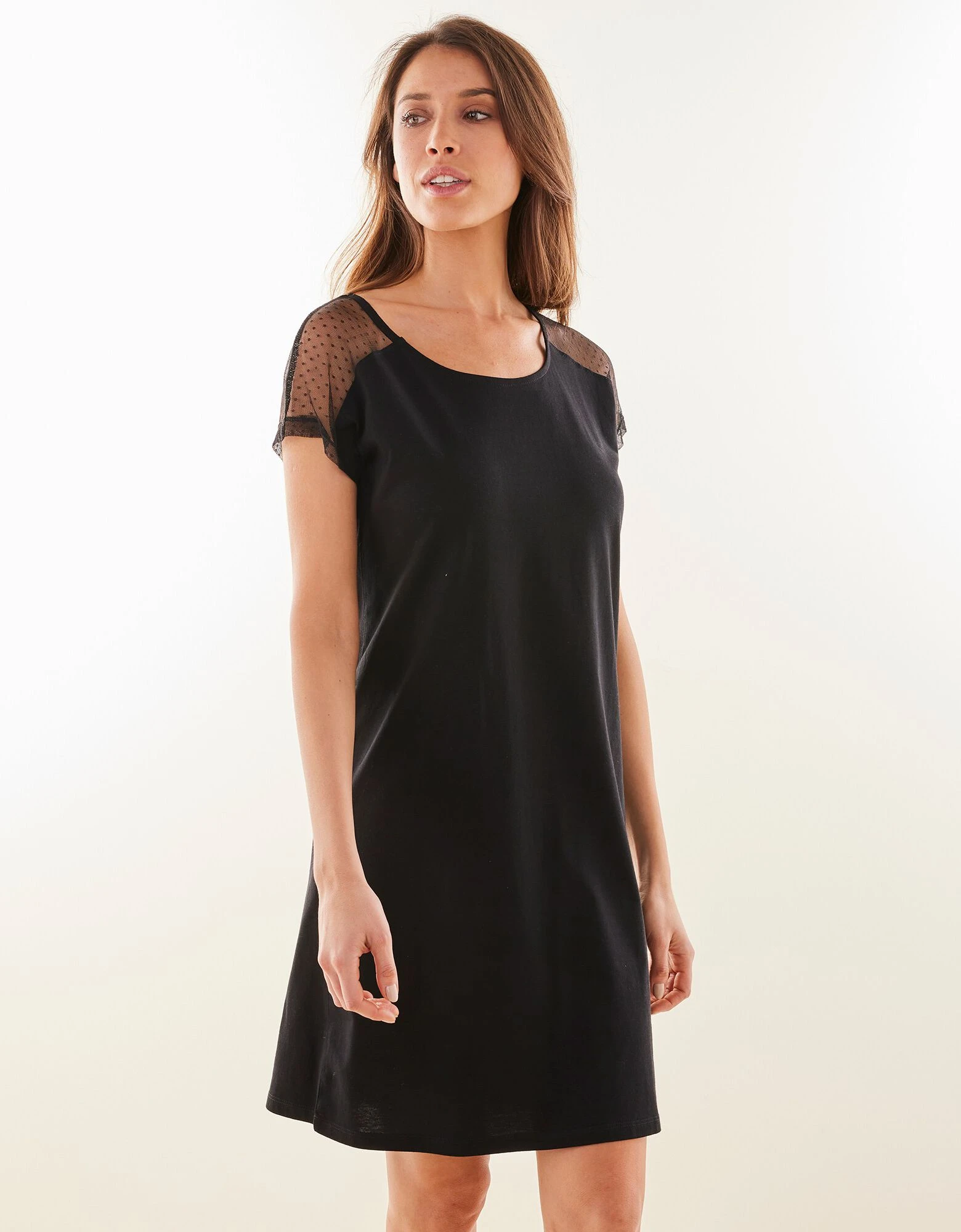 Chemise de nuit viscose et plumetis Blancheporte Chemise De Nuit Viscose Et Plumetis -Blancheport en ligne