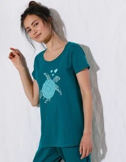 Blancheporte Pyjacourt Coton Manches Courtes Imprimé Placé « tortue De Mer » 2 Blancheporte Pyjacourt Coton Manches Courtes Imprimé Placé « tortue De Mer » -Blancheport en ligne 703674 C01 zoomx vue3