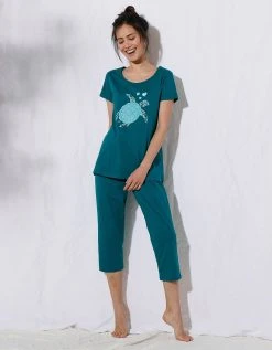 Blancheporte Pyjacourt Coton Manches Courtes Imprimé Placé « tortue De Mer » 3 Blancheporte Pyjacourt Coton Manches Courtes Imprimé Placé « tortue De Mer » -Blancheport en ligne 703674 C01 zoomx vue4