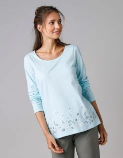 Blancheporte Tee-shirt De Pyjama Manches Longues Imprimé Base Fleurs