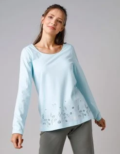 Blancheporte Tee-shirt De Pyjama Manches Longues Imprimé Base Fleurs -Blancheport en ligne 703676 C00 zoomx vue4