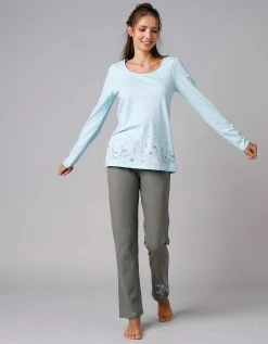 Blancheporte Tee-shirt De Pyjama Manches Longues Imprimé Base Fleurs -Blancheport en ligne 703676 C00 zoomx vue5