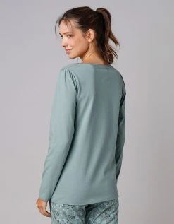 Blancheporte Tee-shirt De Pyjama Manches Longues Imprimé Base Fleurs -Blancheport en ligne 703676 C03 zoomx vue7