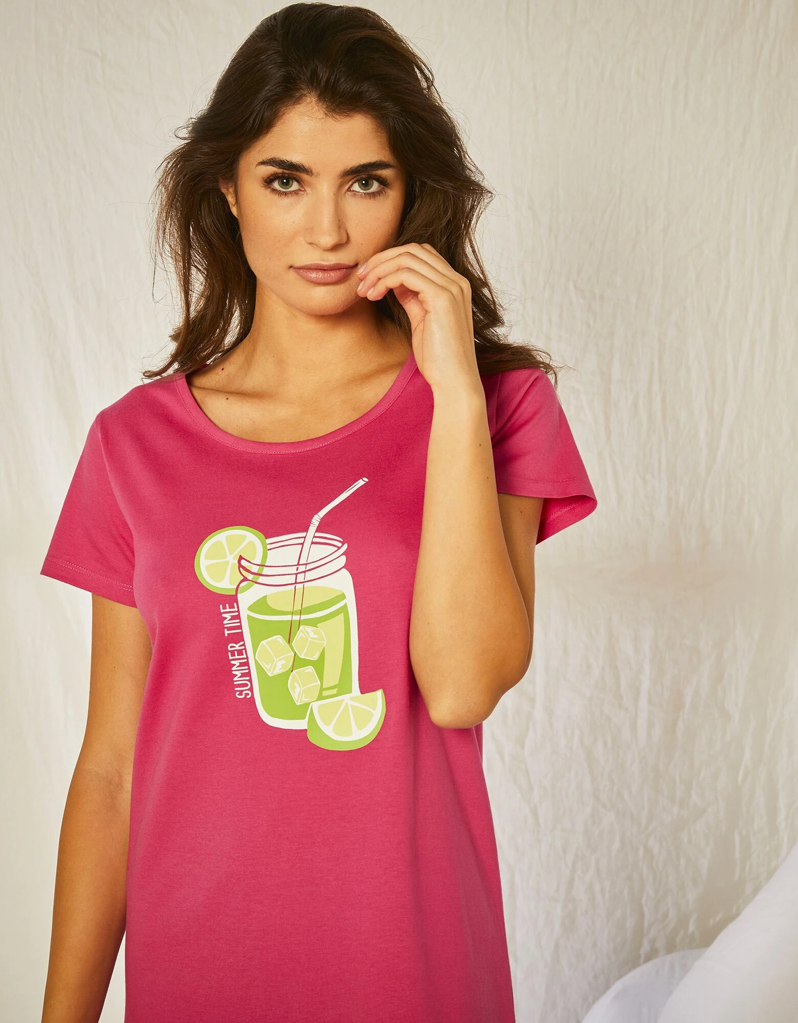 Blancheporte Chemise De Nuit Courte En Coton Motif Limonade Manches Courtes 7 Blancheporte Chemise De Nuit Courte En Coton Motif Limonade Manches Courtes – Image 7